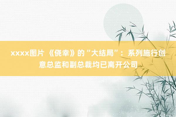 xxxx图片 《侥幸》的“大结局”：系列施行创意总监和副总裁均已离开公司