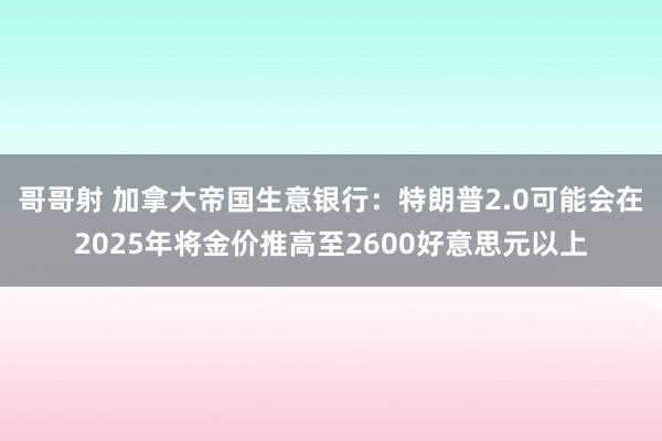 哥哥射 加拿大帝国生意银行：特朗普2.0可能会在2025年将金价推高至2600好意思元以上