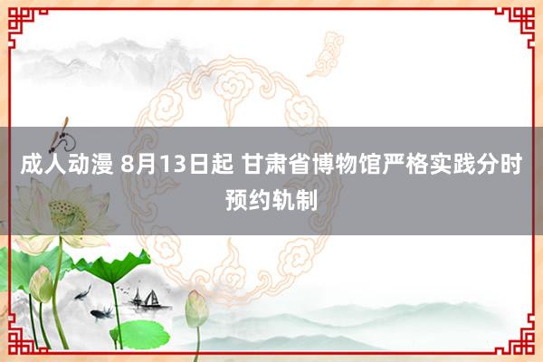 成人动漫 8月13日起 甘肃省博物馆严格实践分时预约轨制