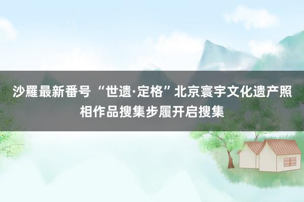 沙羅最新番号 “世遗·定格”北京寰宇文化遗产照相作品搜集步履开启搜集