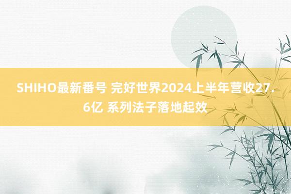 SHIHO最新番号 完好世界2024上半年营收27.6亿 系列法子落地起效