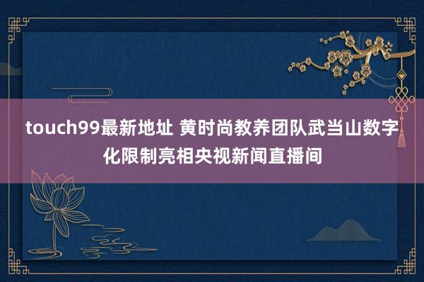 touch99最新地址 黄时尚教养团队武当山数字化限制亮相央视新闻直播间