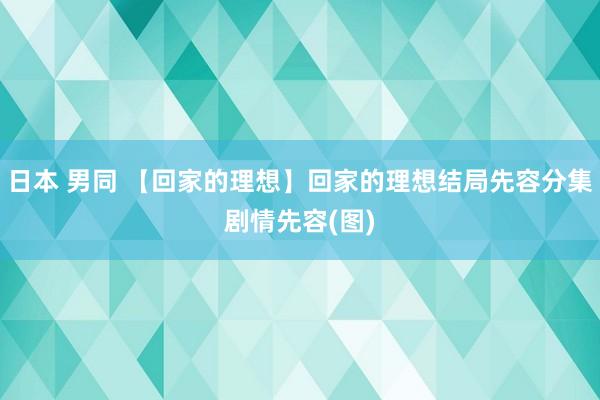 日本 男同 【回家的理想】回家的理想结局先容分集剧情先容(图)